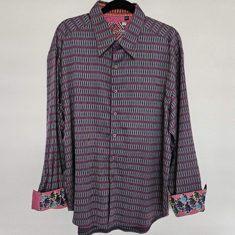 Robert Graham Graphic Print Button Up Shirt